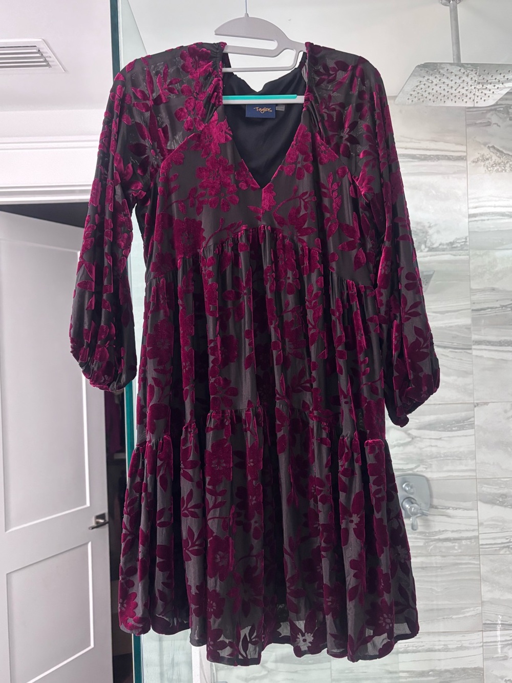 Whimsigoth velvet burnout long sleeve dress
